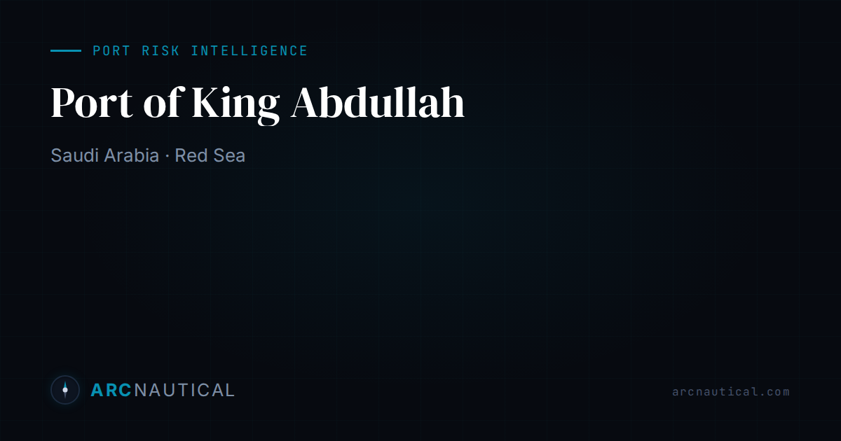 King Abdullah, Saudi Arabia — Port Risk Intelligence | ArcNautical